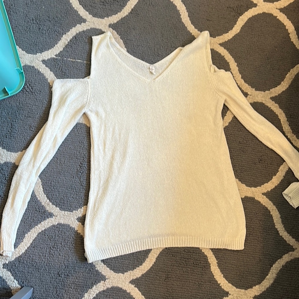 Pink blush white sweater maternity